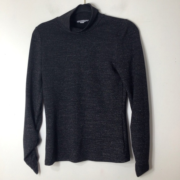 Evereve small black sparkle top soft knit - Picture 1 of 7